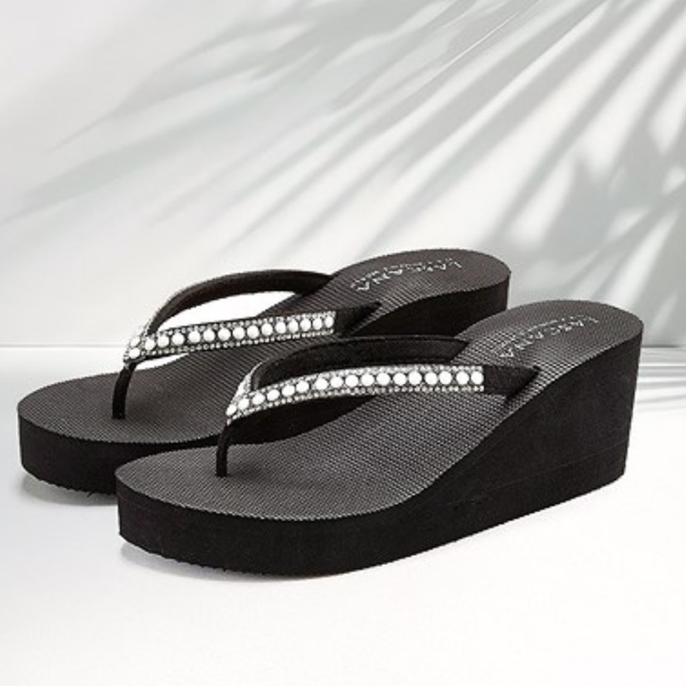 LASCANA PEARL WEDGE SANDALS